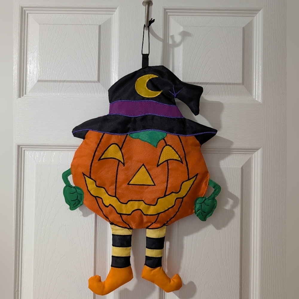 NCE 2003 Halloween Jack O'Lantern with Witch Hat Hanging Decorations - 22 inches